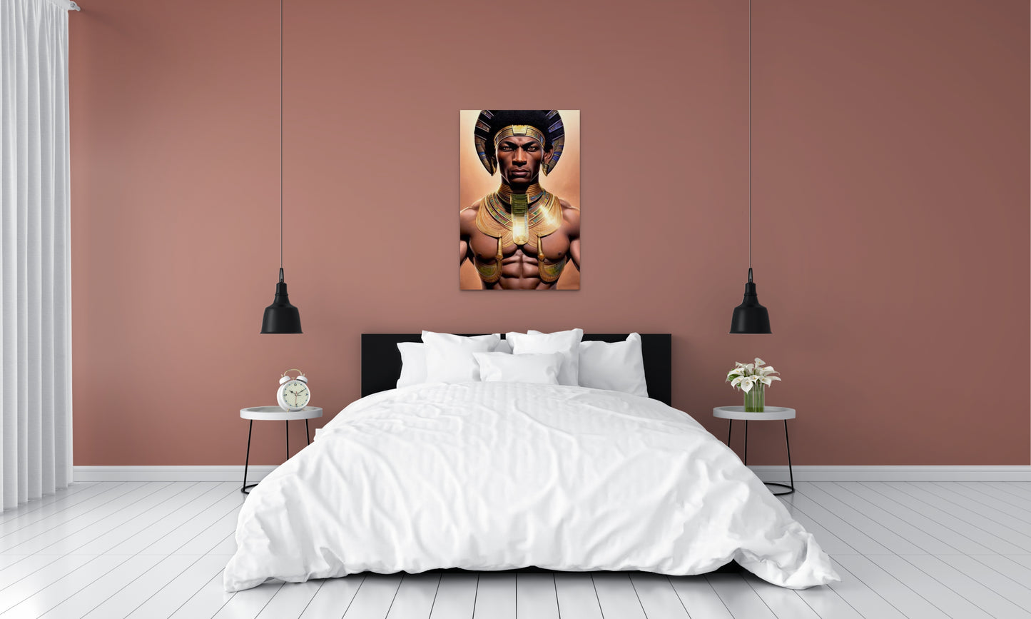 PHAROAH NA'ZEE, African Portrait Canvas Wall Art.