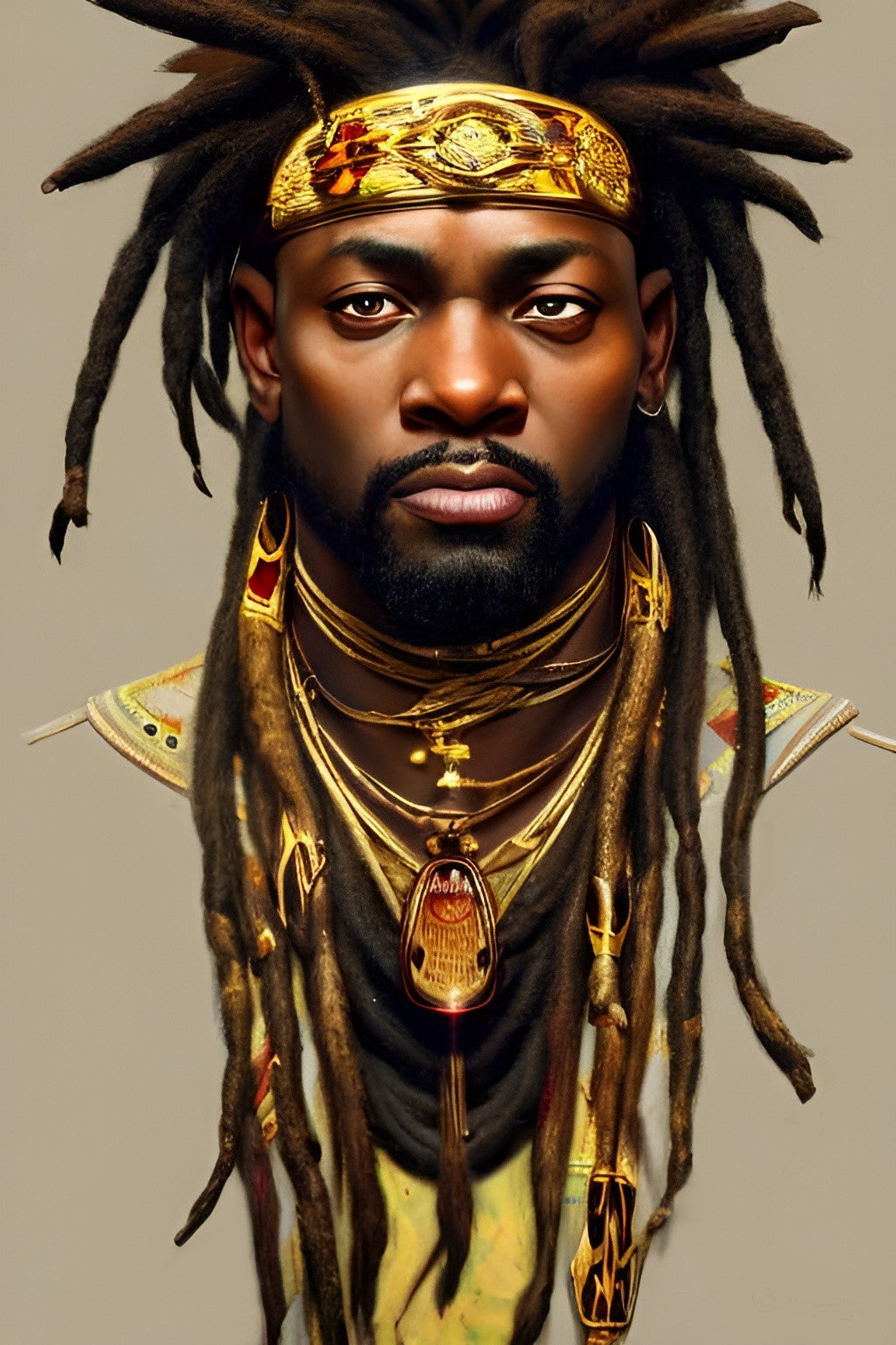 BRETHREN DEPHONSO, African Portrait Canvas Wall Art.