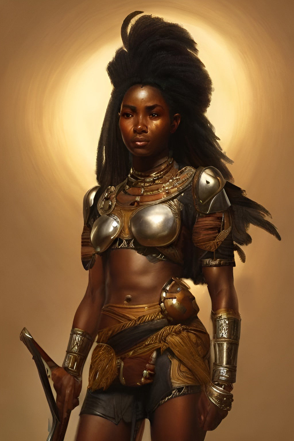WARRIOR PASHNER, African Portrait Canvas Wall Art.