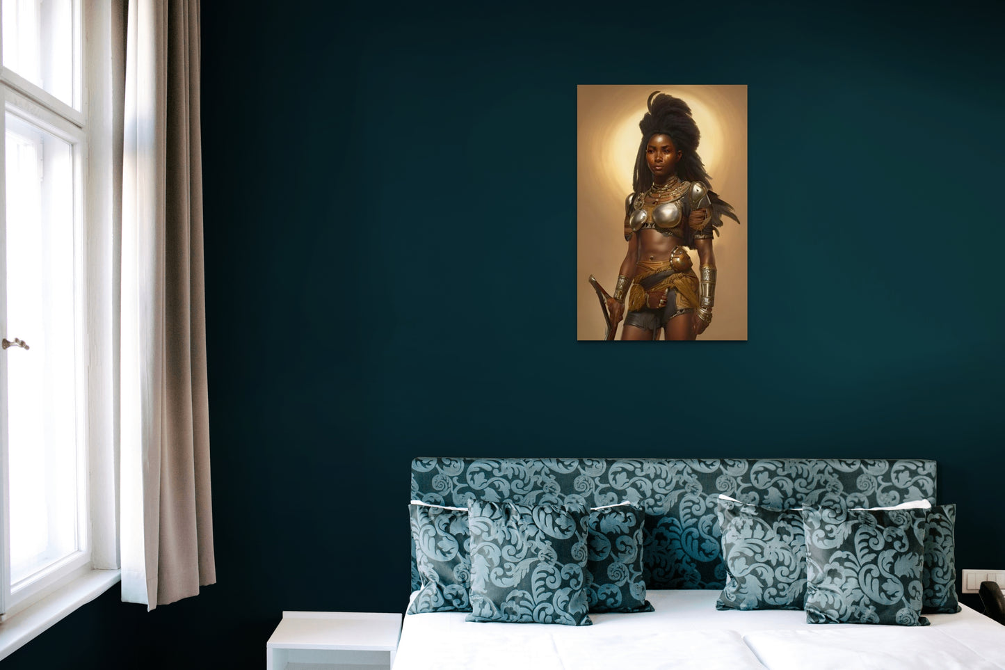 WARRIOR PASHNER, African Portrait Canvas Wall Art.
