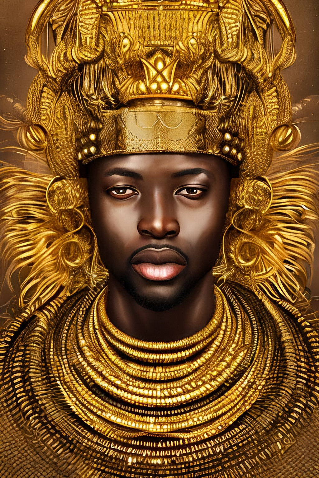 KING WUMAYE, African Portrait Canvas Wall Art.