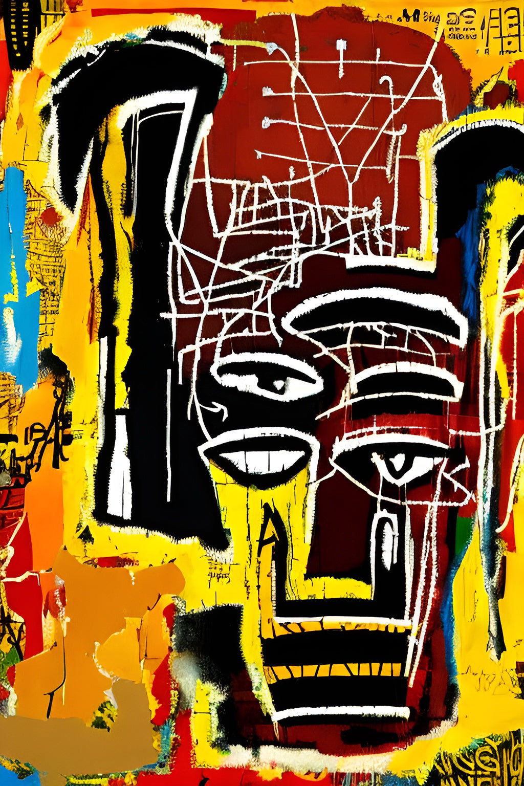 DAYDREAMING AT NIGHT, African Portrait Canvas Wall Art.