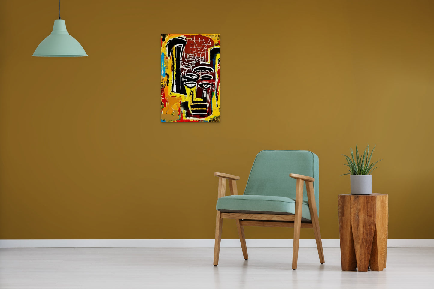 DAYDREAMING AT NIGHT, African Portrait Canvas Wall Art.