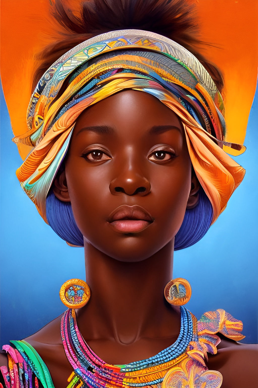 MOTHER GLOVEENA, African Portrait Canvas Wall Art.