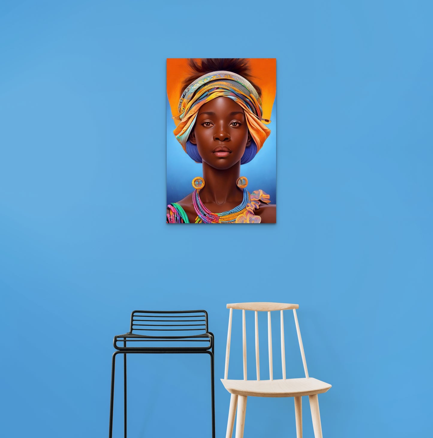 MOTHER GLOVEENA, African Portrait Canvas Wall Art.