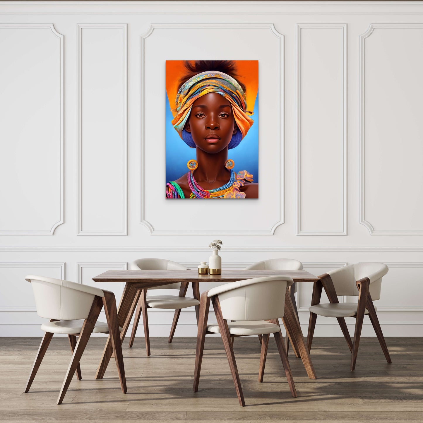 MOTHER GLOVEENA, African Portrait Canvas Wall Art.