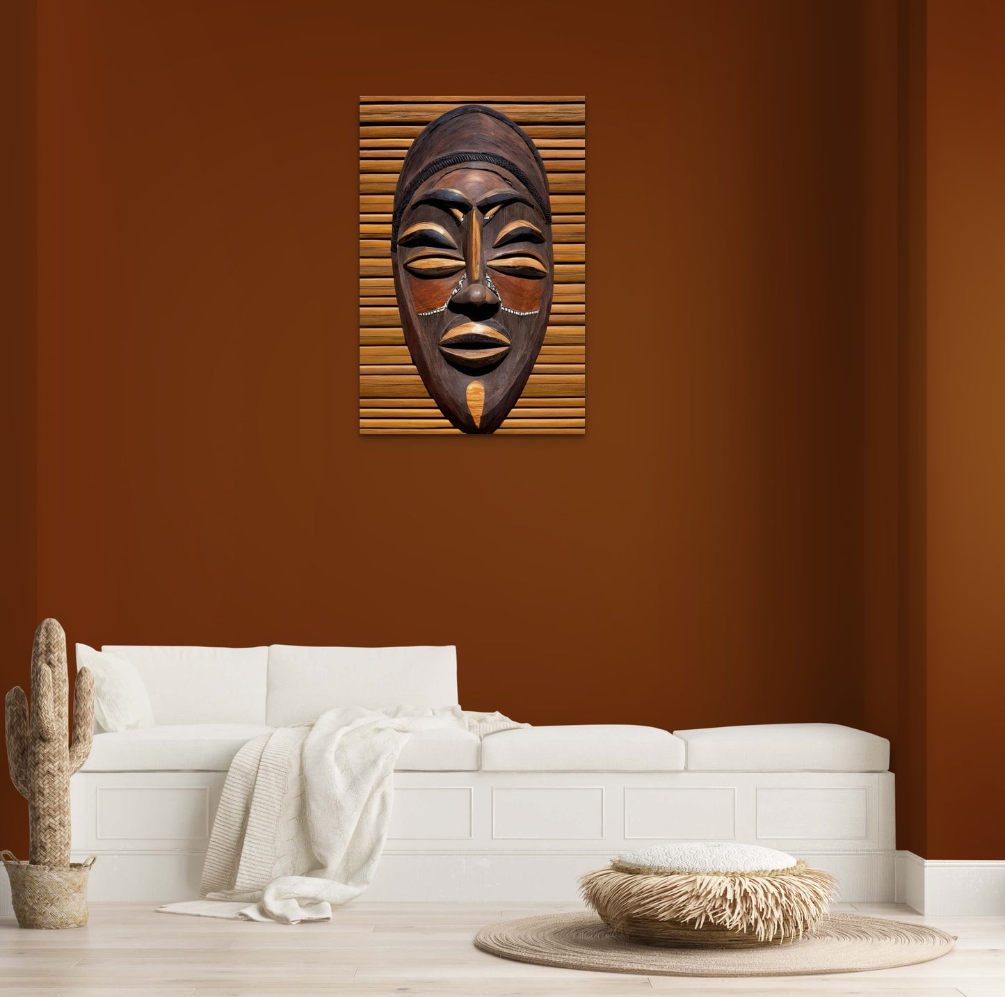 YUNOKI MASK, African Portrait Canvas Wall Art.