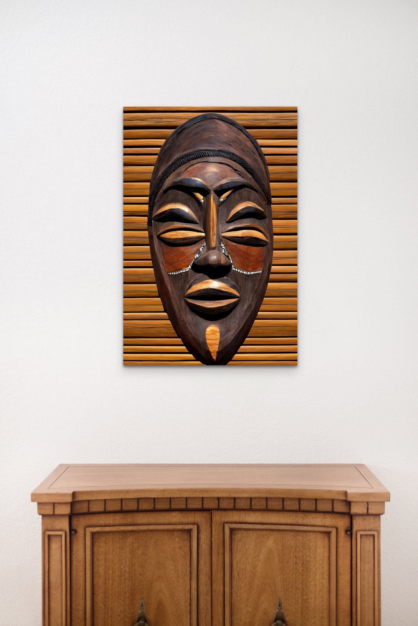 YUNOKI MASK, African Portrait Canvas Wall Art.