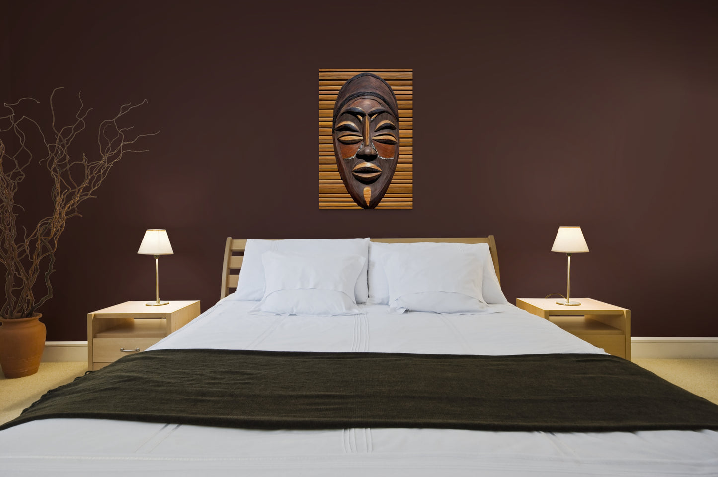 YUNOKI MASK, African Portrait Canvas Wall Art.