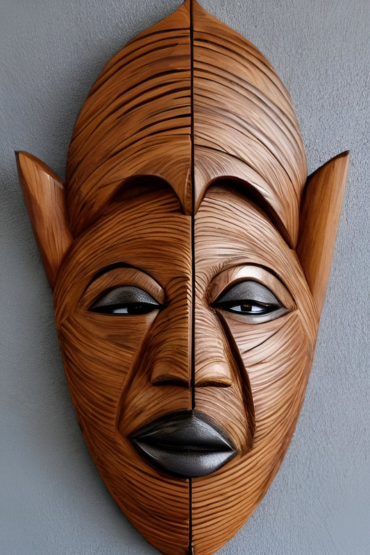 MULAMI MASK, African Portrait Canvas Wall Art.