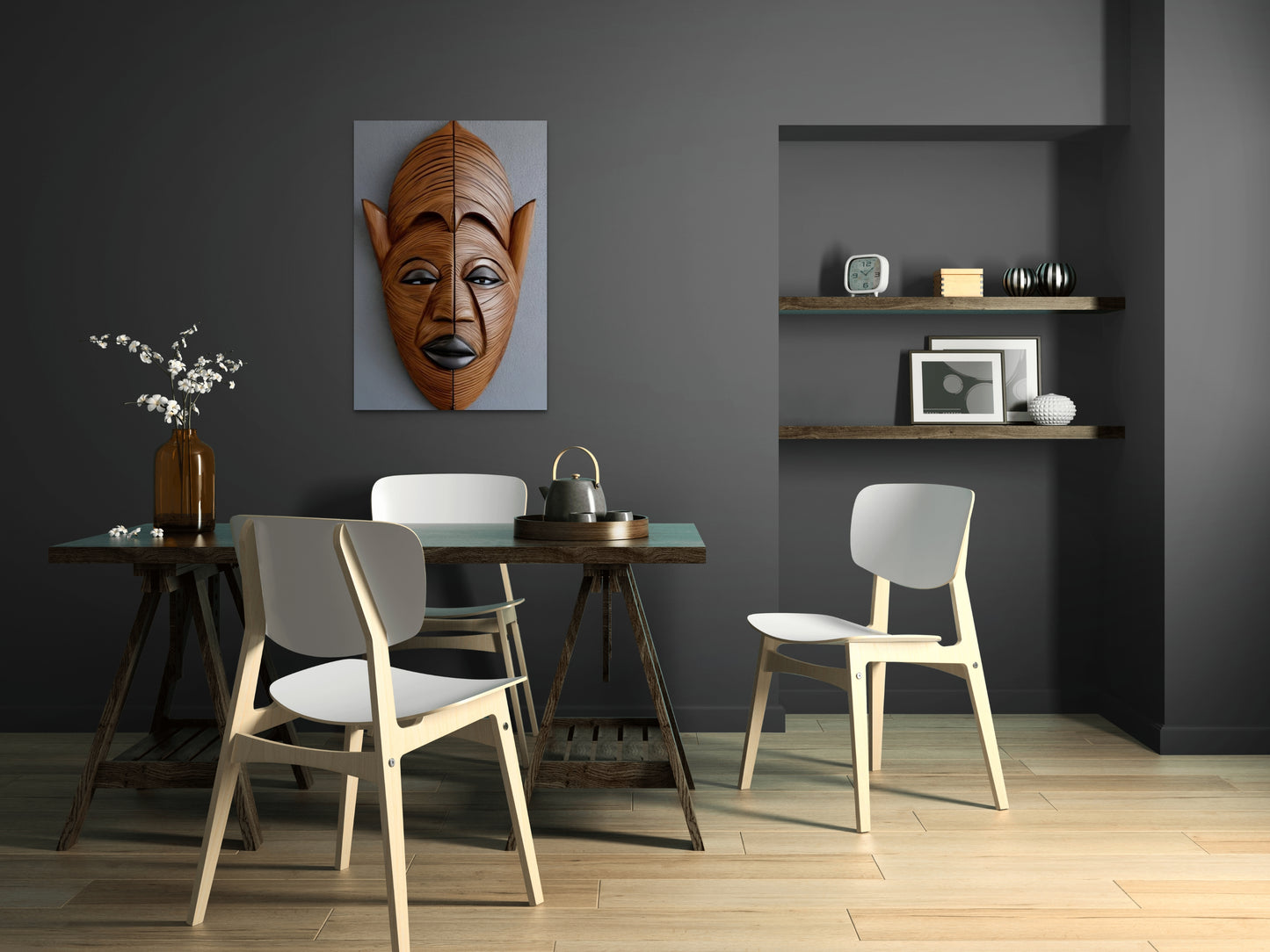 MULAMI MASK, African Portrait Canvas Wall Art.