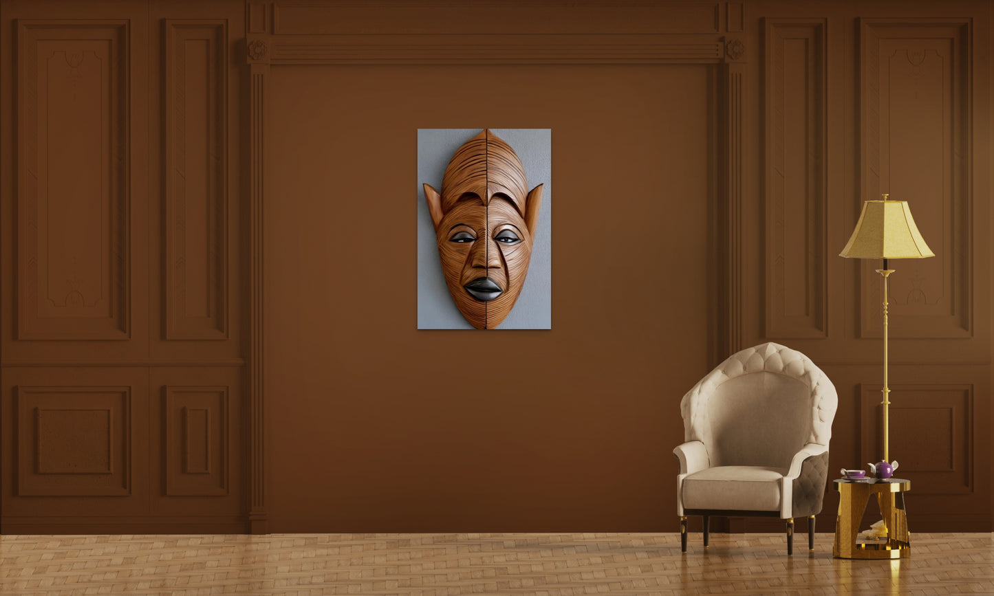MULAMI MASK, African Portrait Canvas Wall Art.