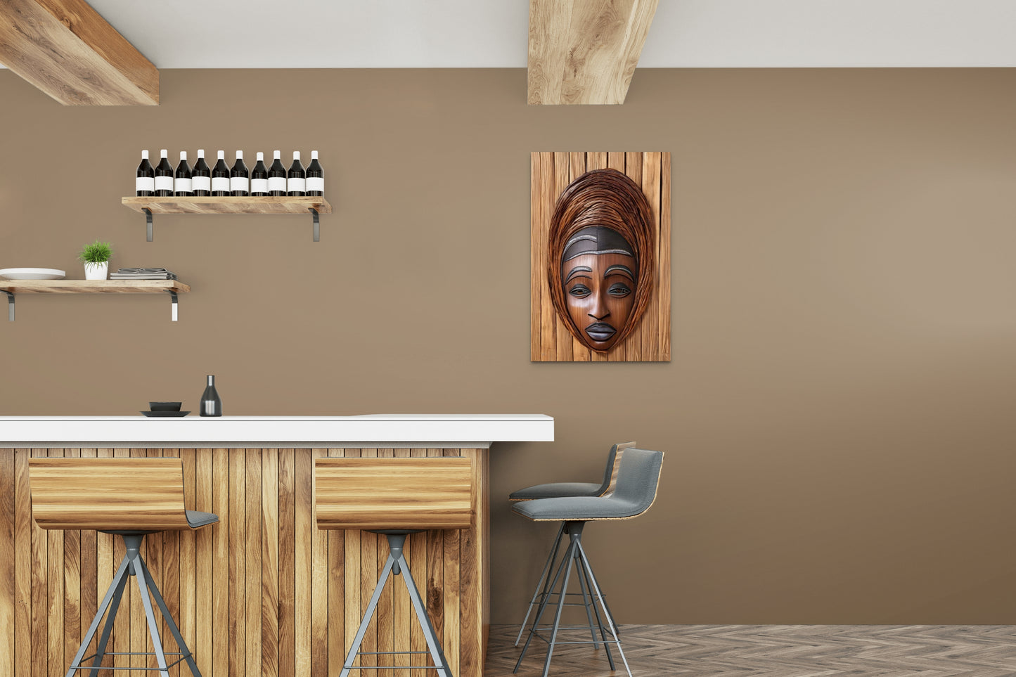 CYWUMAE MASK, African Portrait Canvas Wall Art.