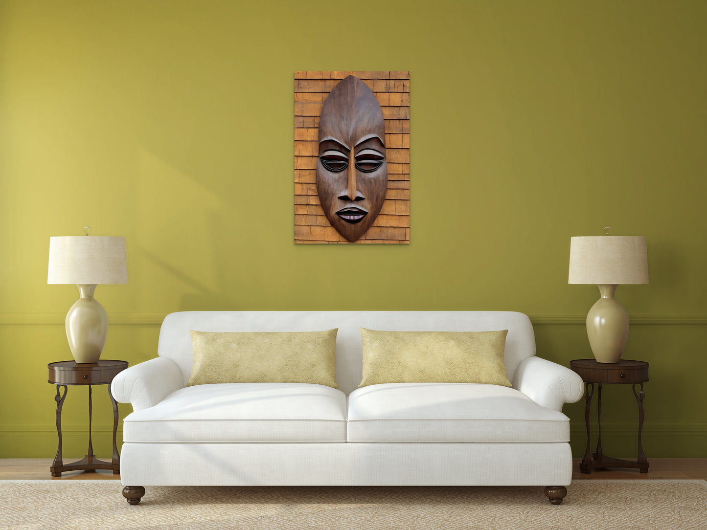 WENDALI MASK, African Portrait Canvas Wall Art.