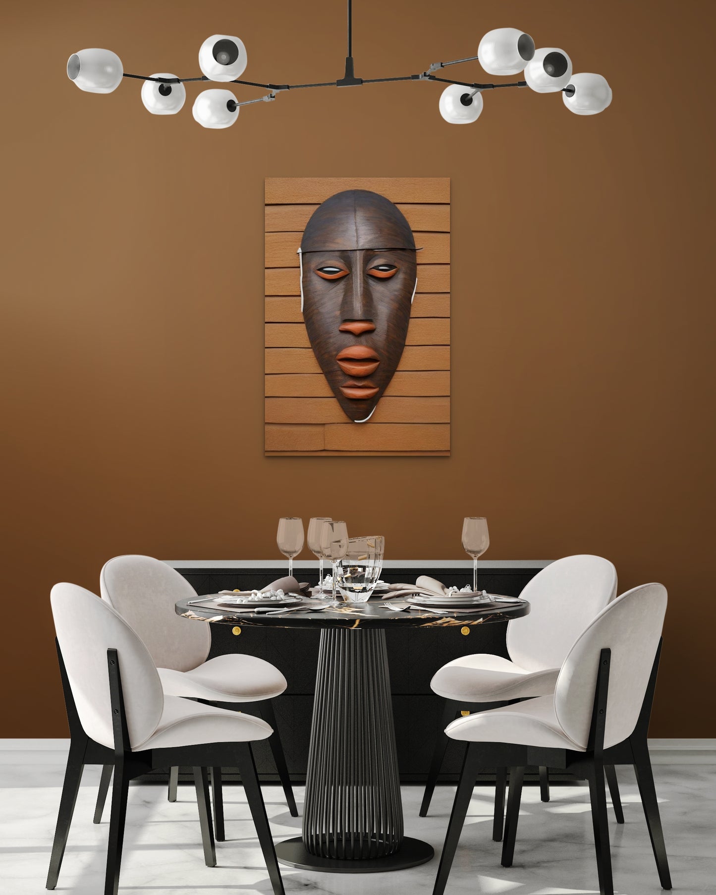 KEWEMBY MASK, African Portrait Canvas Wall Art.