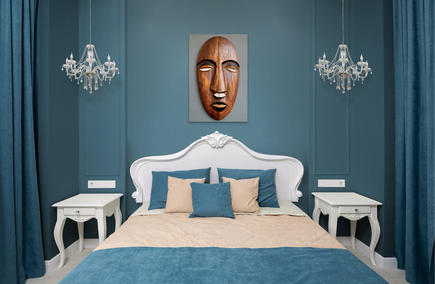 LUNOCKA MASK, African Portrait Canvas Wall Art.