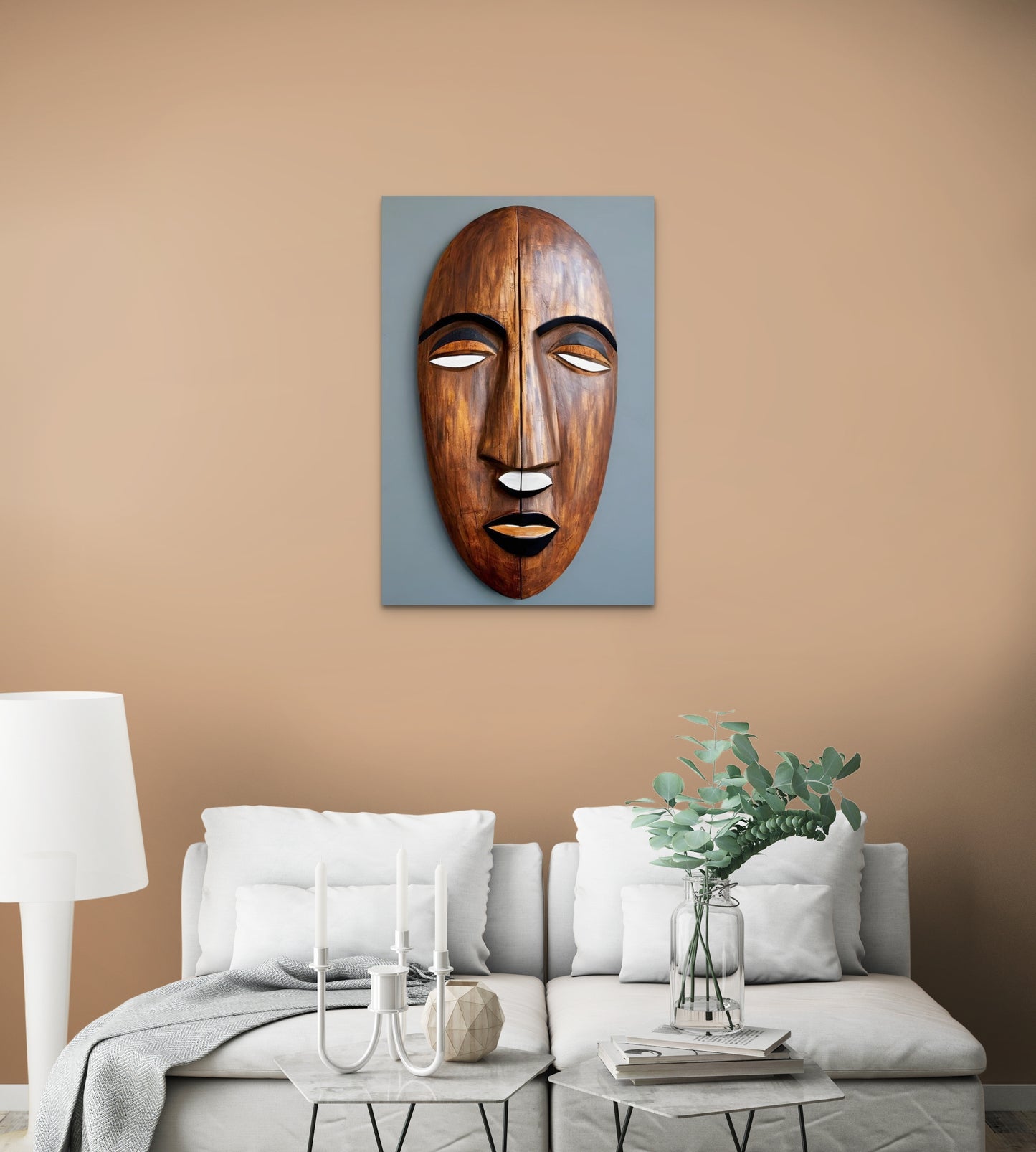 LUNOCKA MASK, African Portrait Canvas Wall Art.