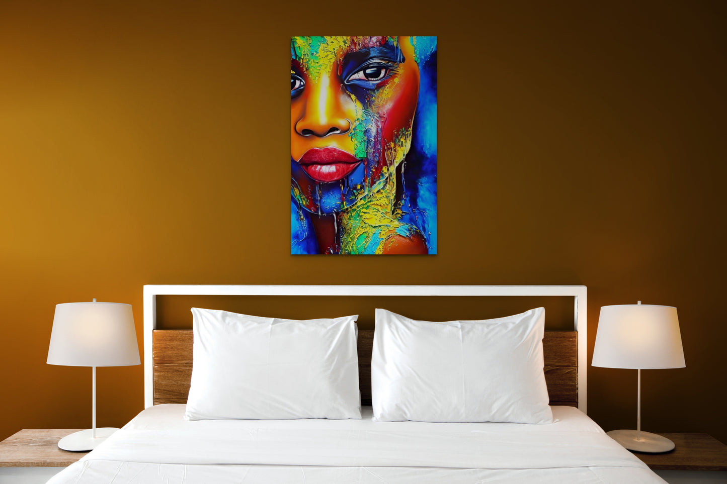 EXEMPLIFY COLOR, African Portrait Canvas Wall Art.