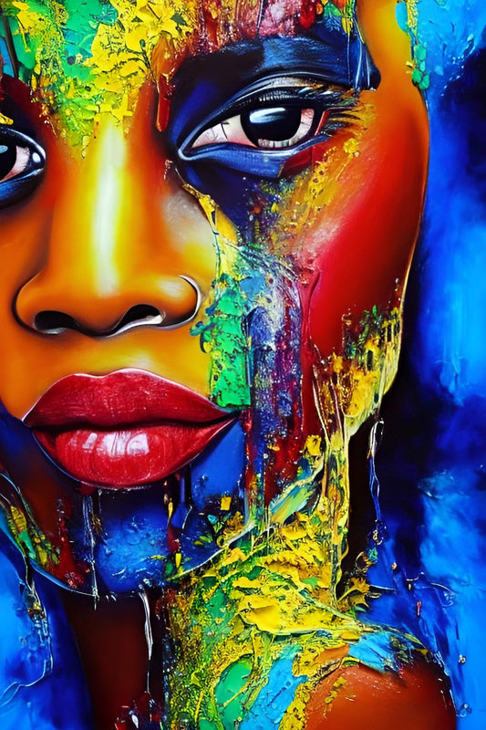 EXEMPLIFY COLOR, African Portrait Canvas Wall Art.