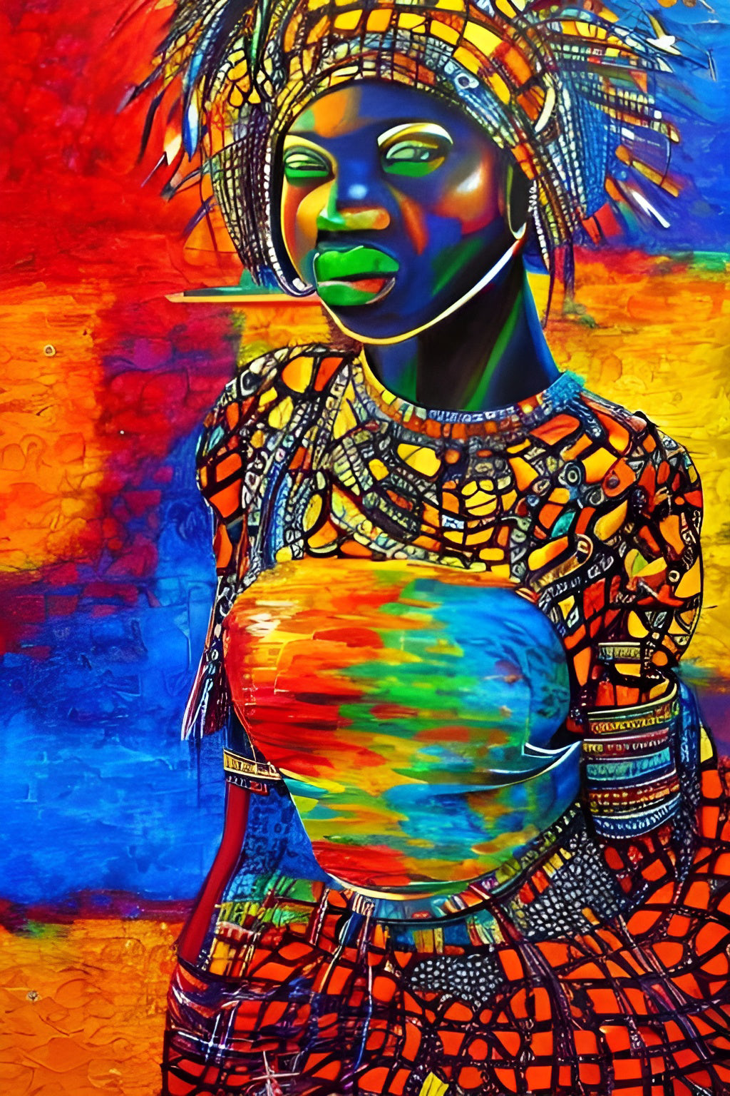 COLOR OF PRIDE, African Portrait Canvas Wall Art.