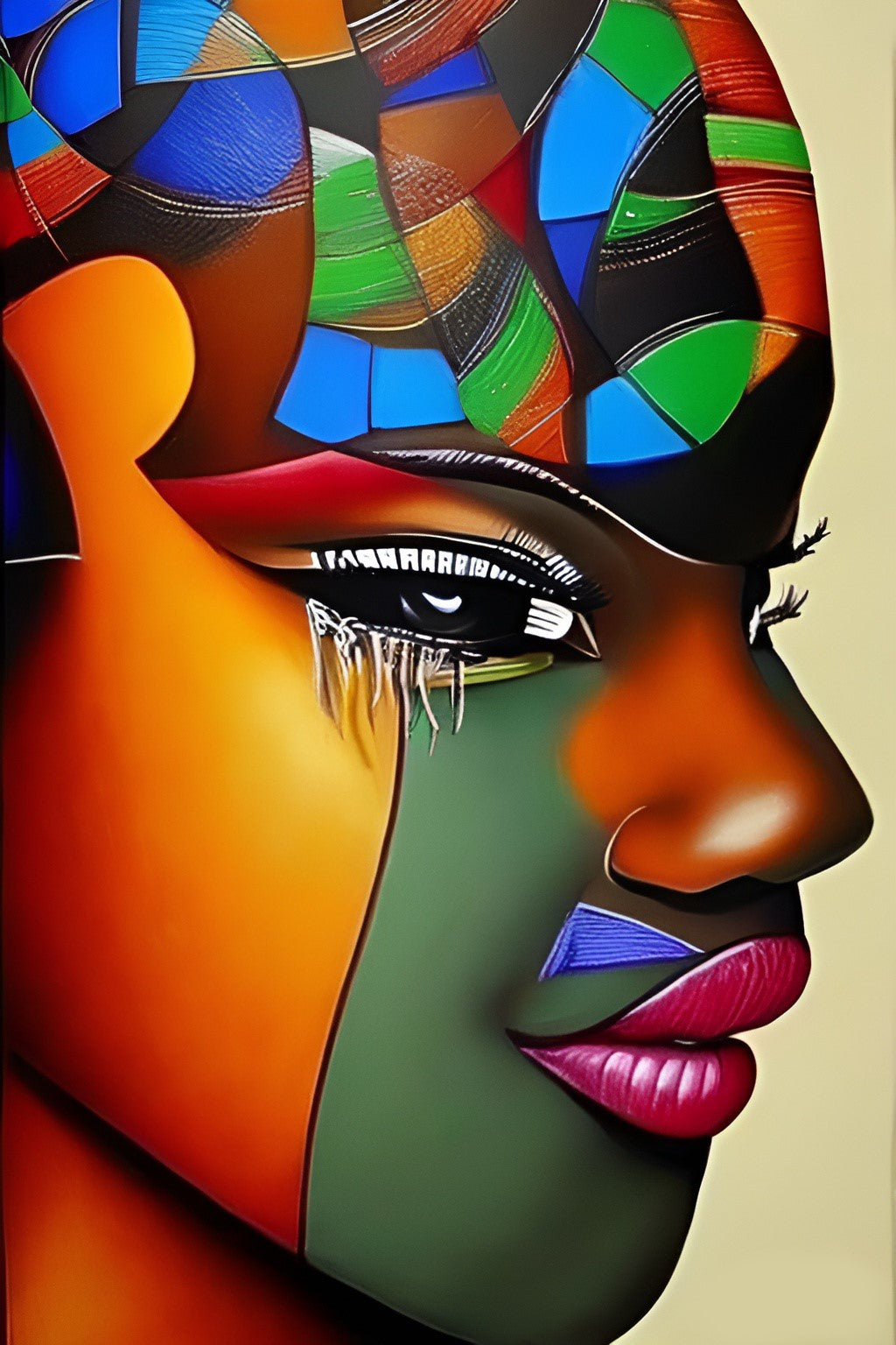 SUCCULENT SHADES, African Portrait Canvas Wall Art.