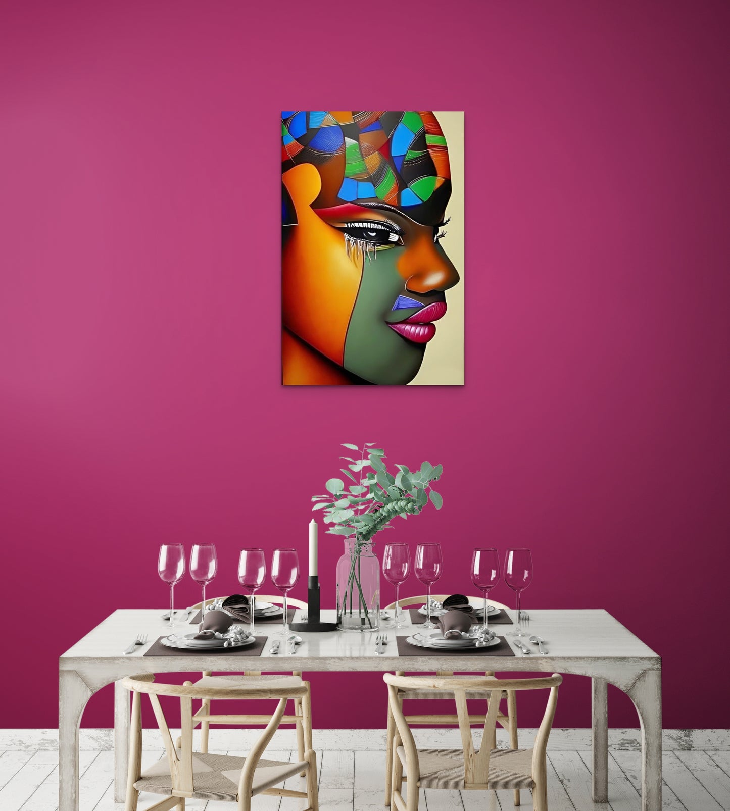 SUCCULENT SHADES, African Portrait Canvas Wall Art.