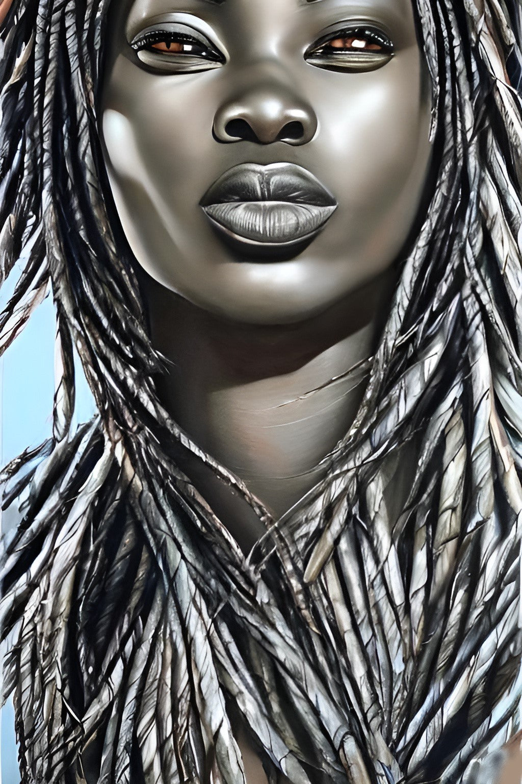 GREYS IS HAPPY, African Portrait Canvas Wall Art.