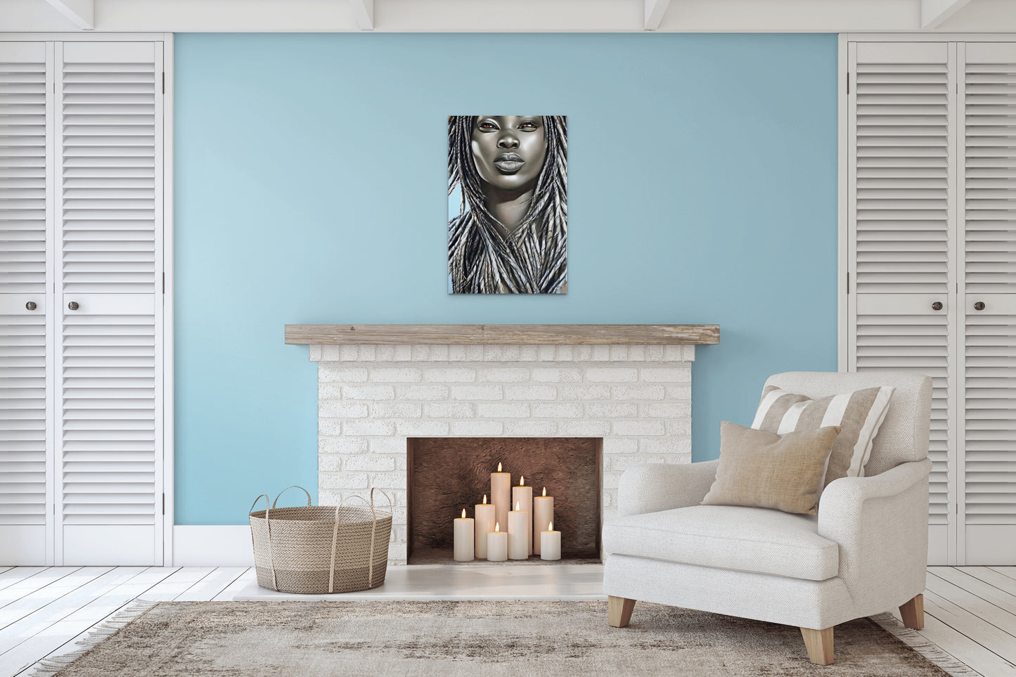 GREYS IS HAPPY, African Portrait Canvas Wall Art.