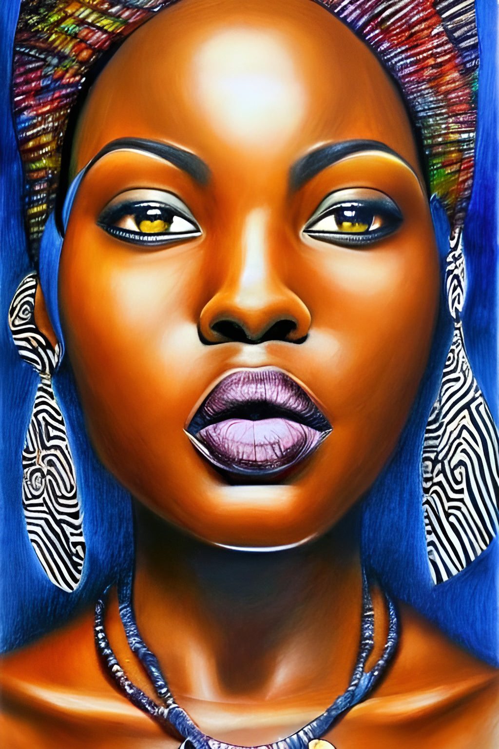 HUE, BROWN, BEAUTIFUL, African Portrait Canvas Wall Art.