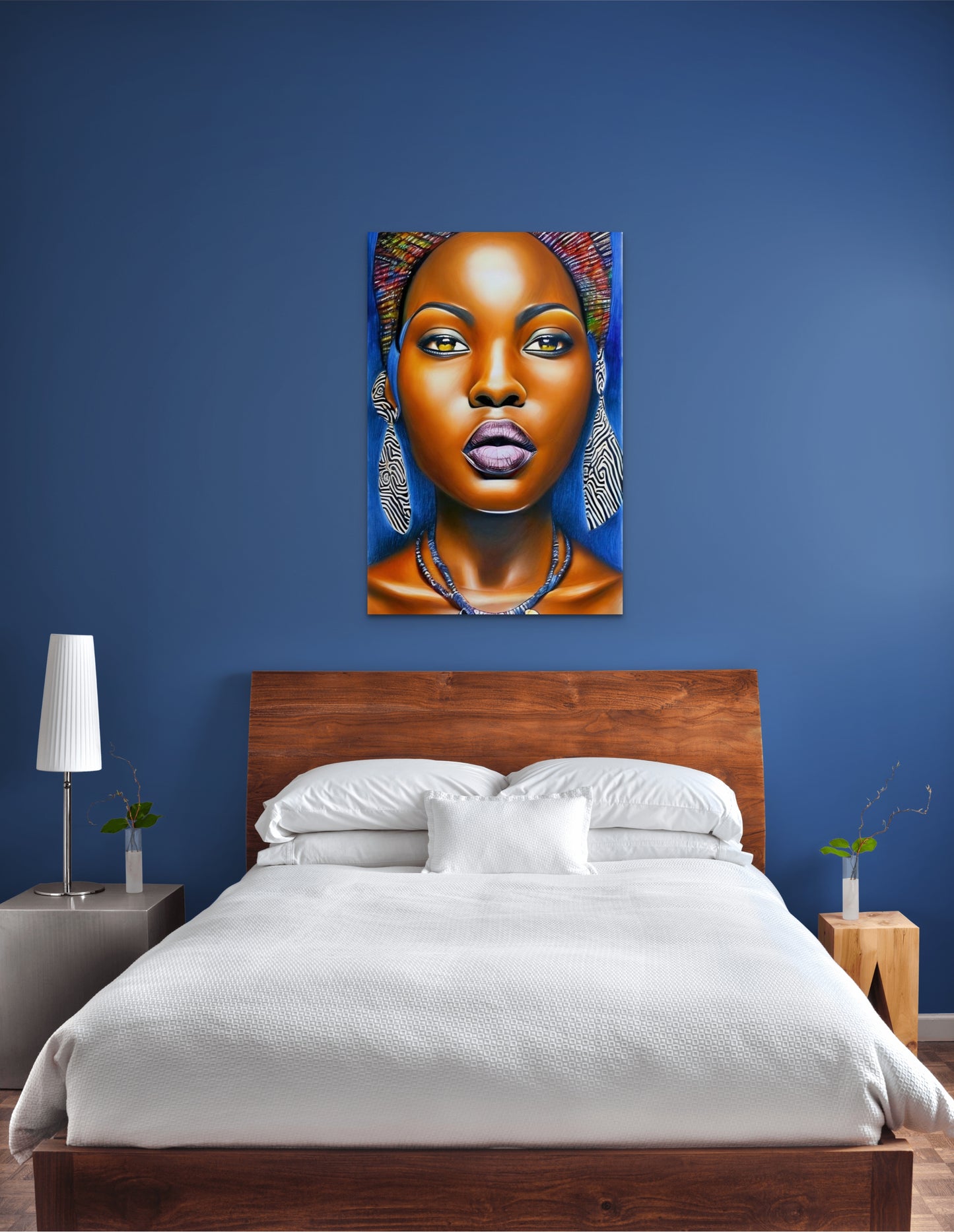 HUE, BROWN, BEAUTIFUL, African Portrait Canvas Wall Art.