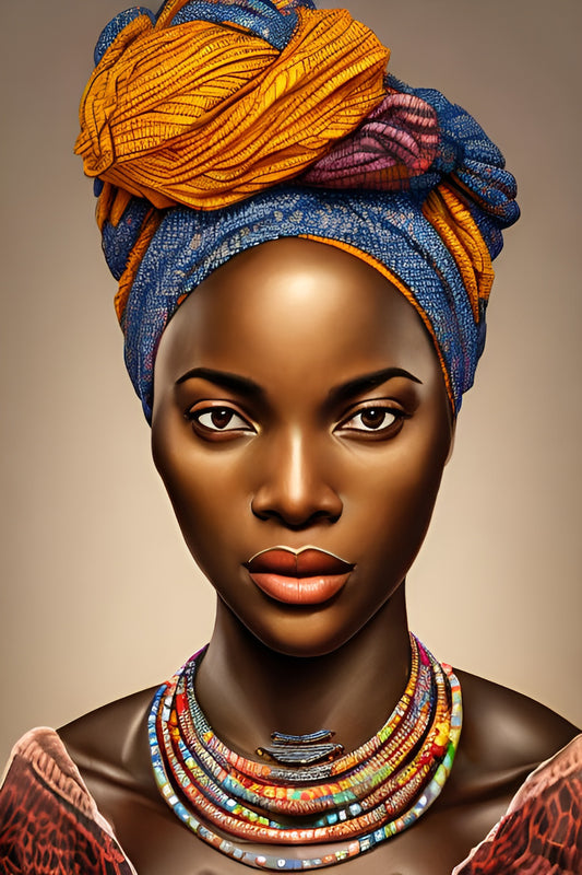 MOTHER MUCINDA, African Portrait Canvas Wall Art.