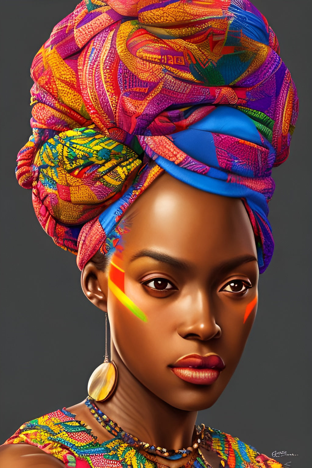MOTHER HUEBUENA, African Portrait Canvas Wall Art.