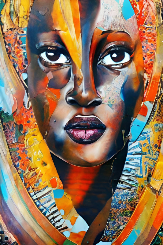 TONES OF THE UNDERTONES, African Portrait Canvas Wall Art.
