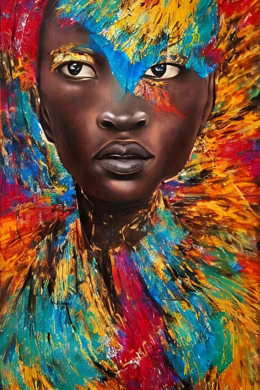 COLOR SURROUNDNESS, African Portrait Canvas Wall Art.