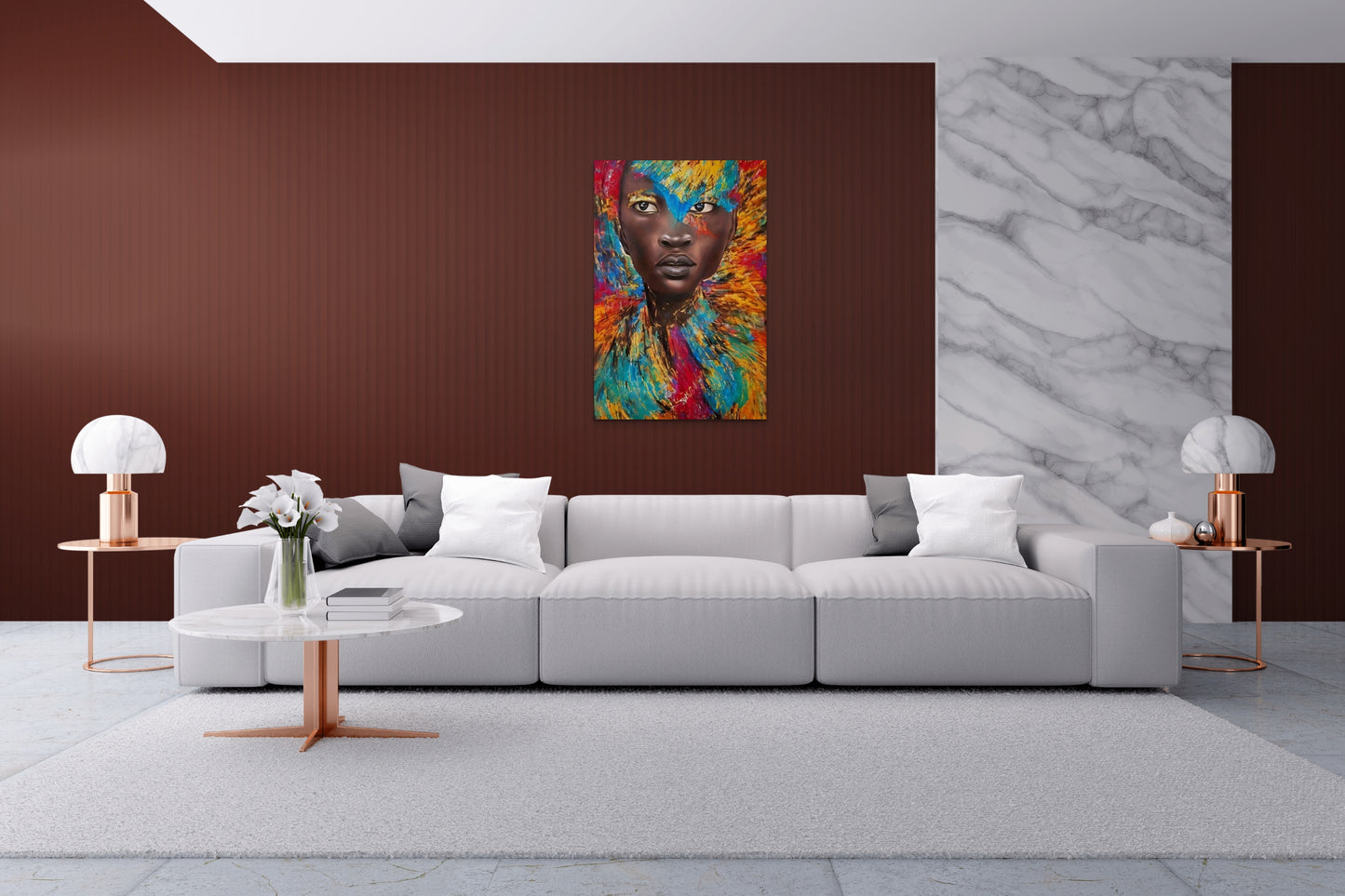 COLOR SURROUNDNESS, African Portrait Canvas Wall Art.