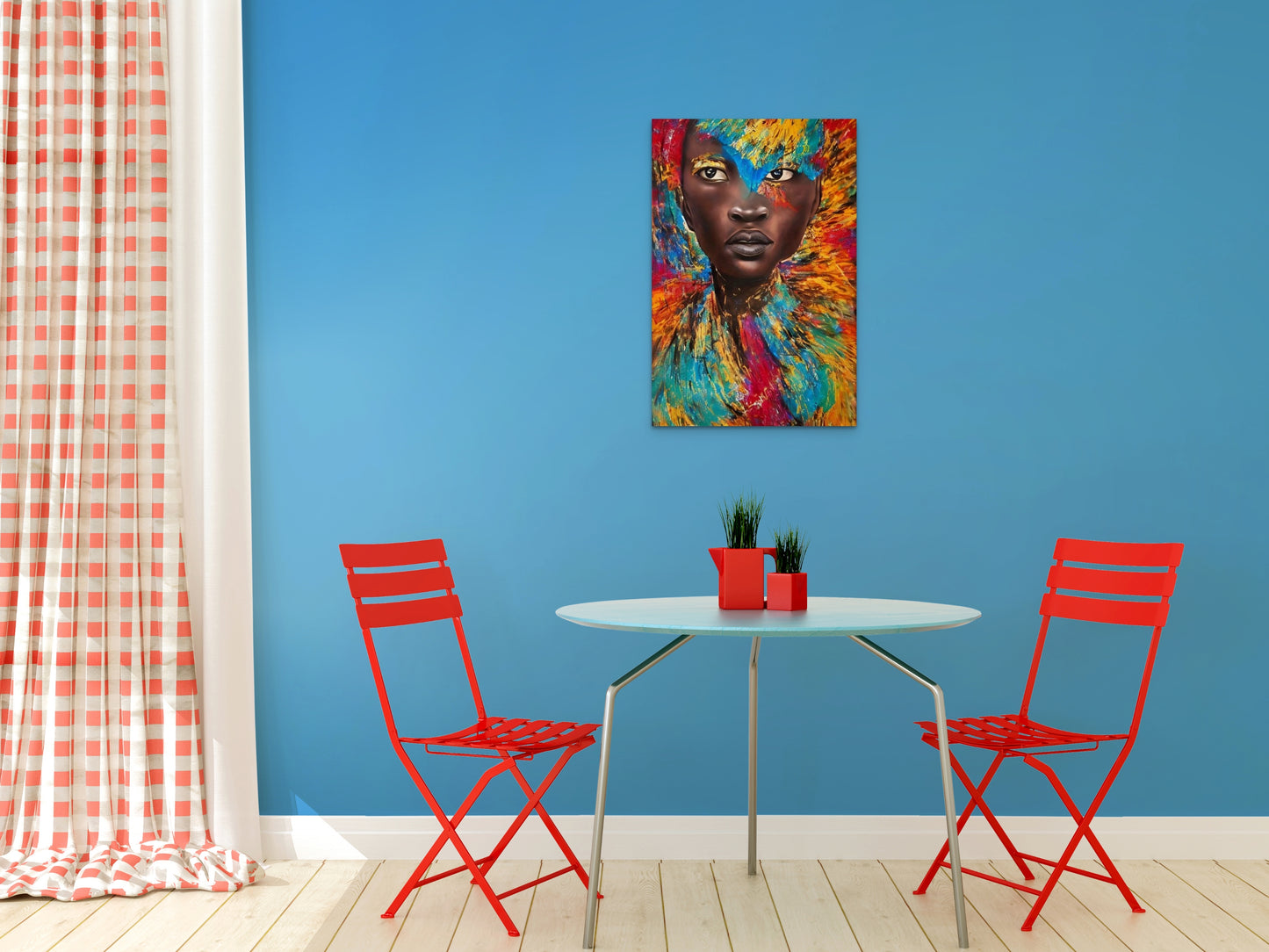 COLOR SURROUNDNESS, African Portrait Canvas Wall Art.