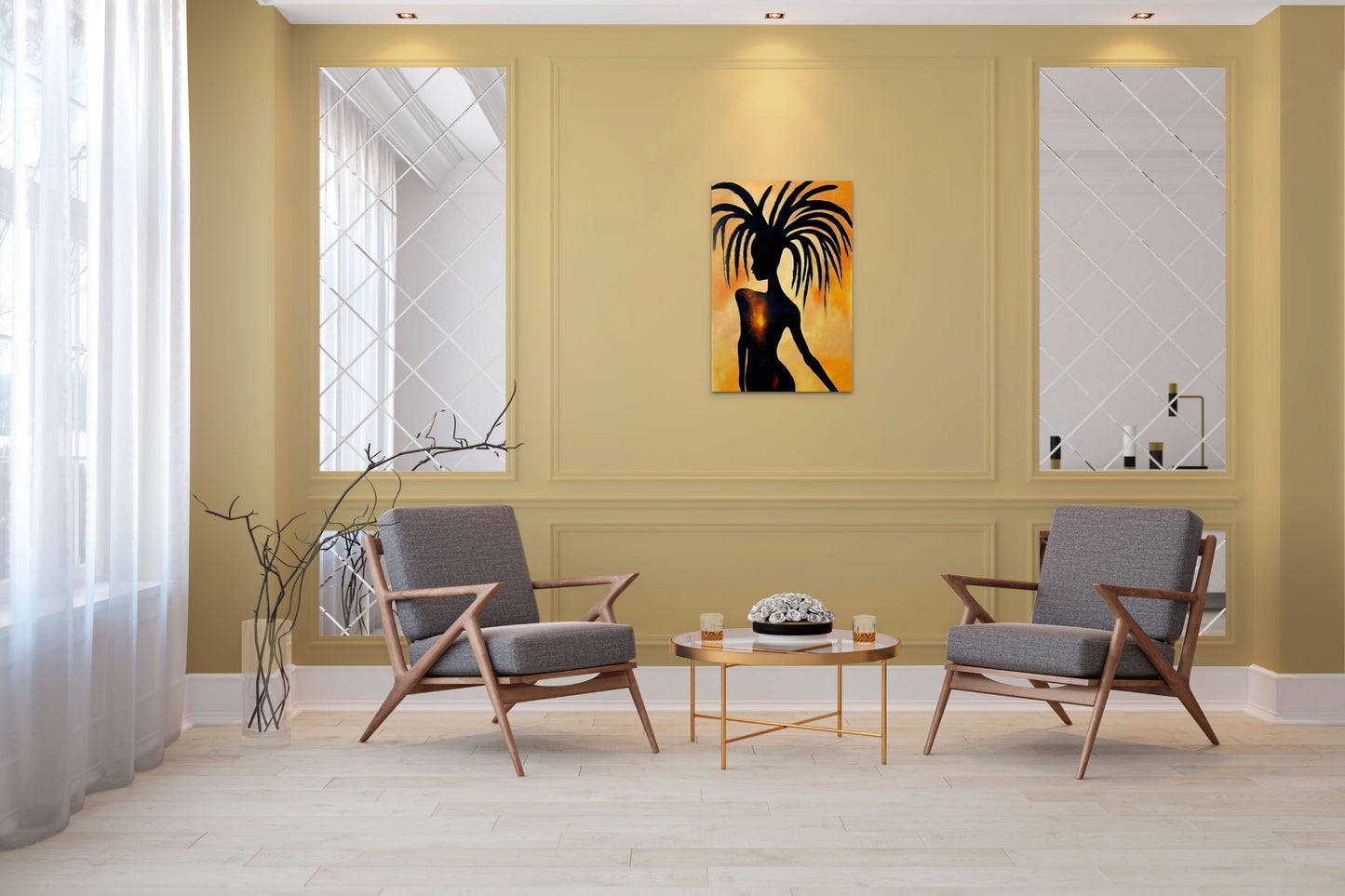 OUT OF MY HAIR, African Portrait Canvas Wall Art.