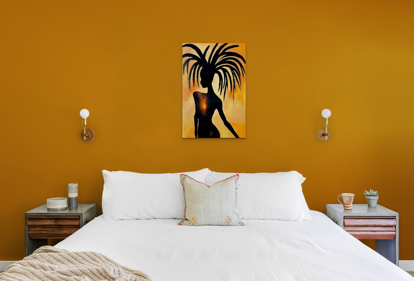 OUT OF MY HAIR, African Portrait Canvas Wall Art.