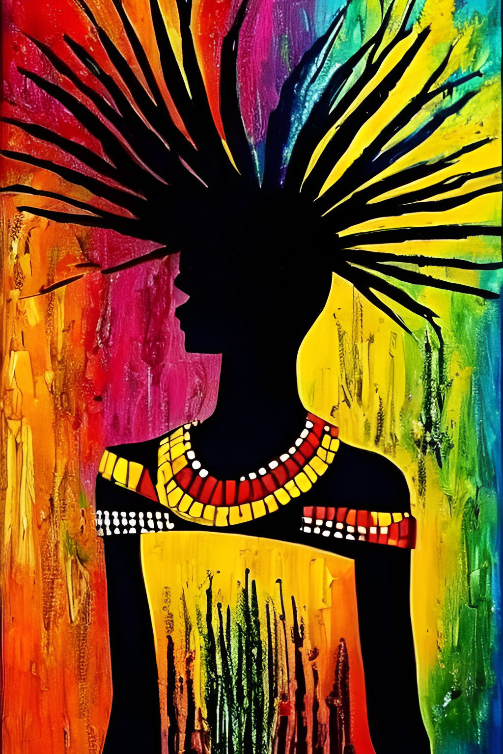 HAIR DAY, African Portrait Canvas Wall Art.