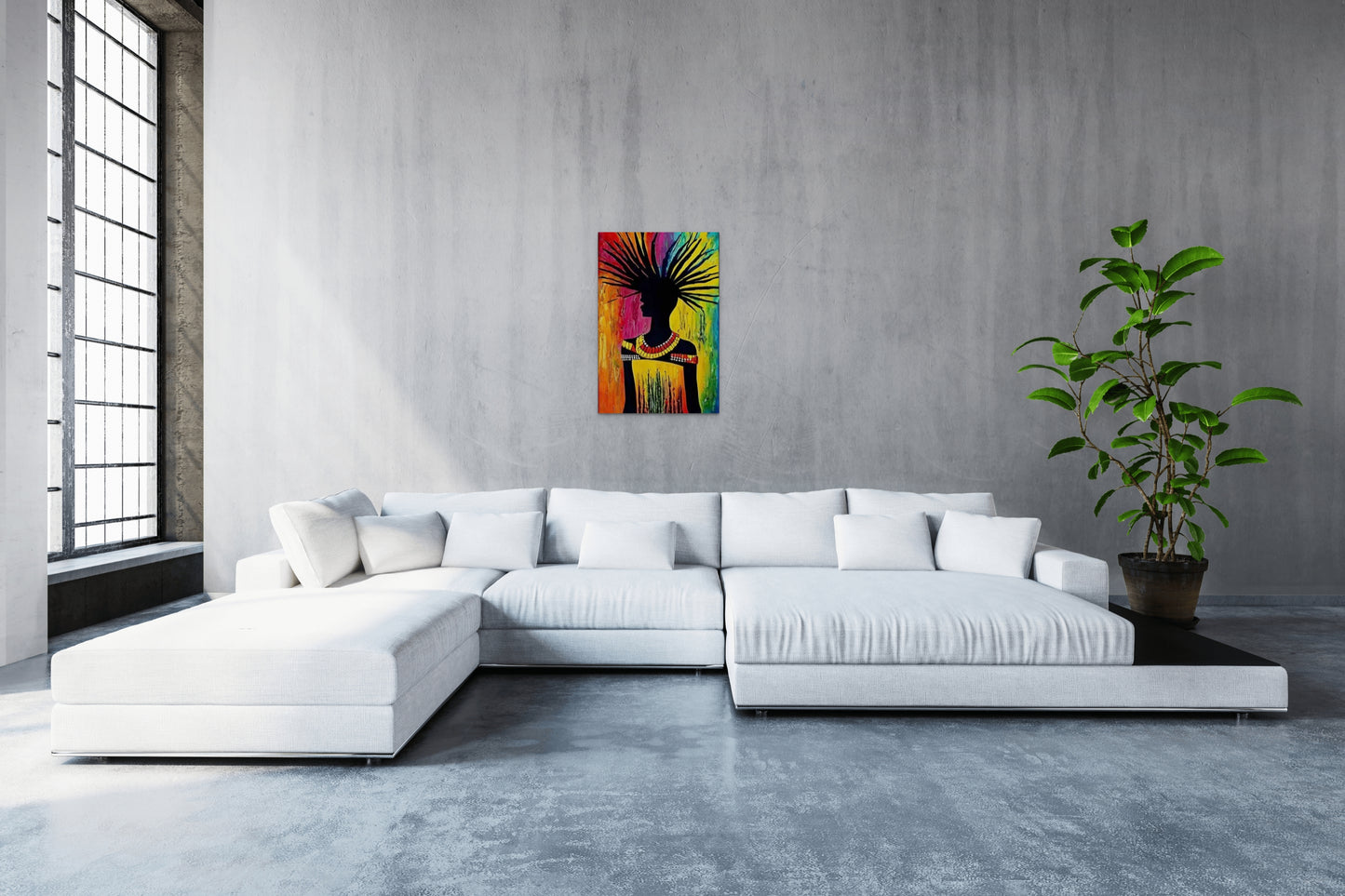 HAIR DAY, African Portrait Canvas Wall Art.