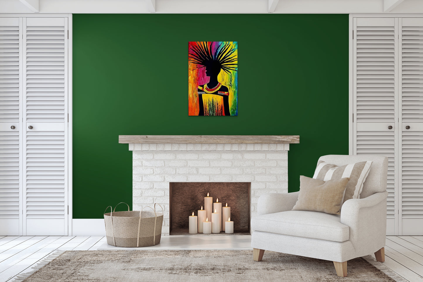 HAIR DAY, African Portrait Canvas Wall Art.