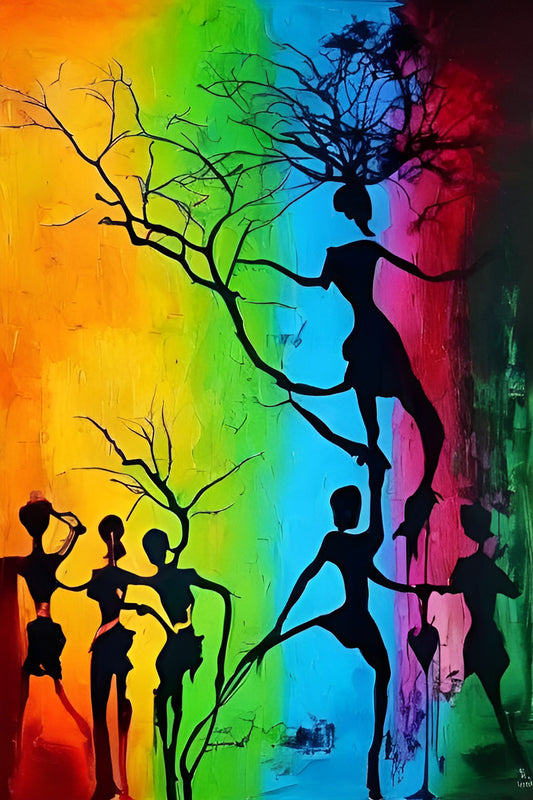 TREE OF LIFE,African Portrait Canvas Wall Art.