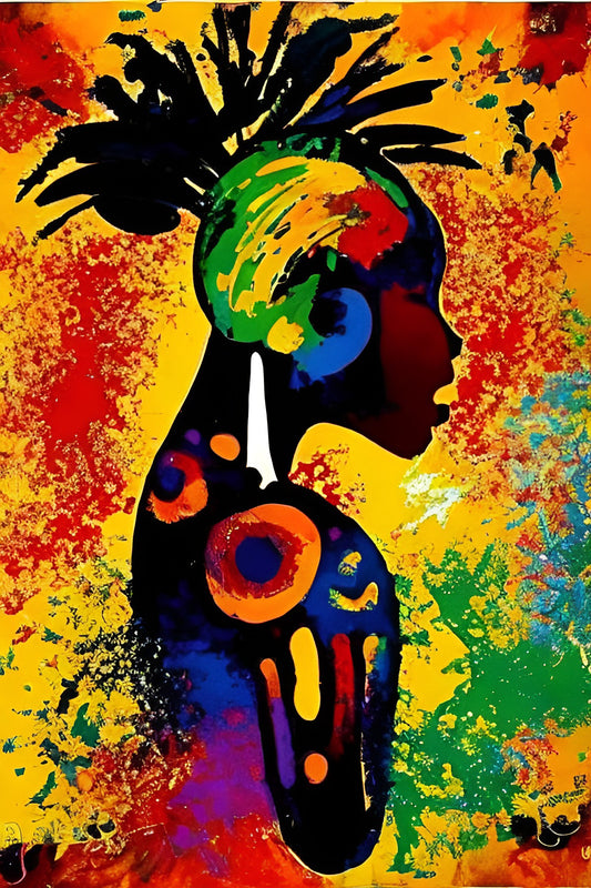 PATIENTLY PERSERVERING, African Portrait Canvas Wall Art.