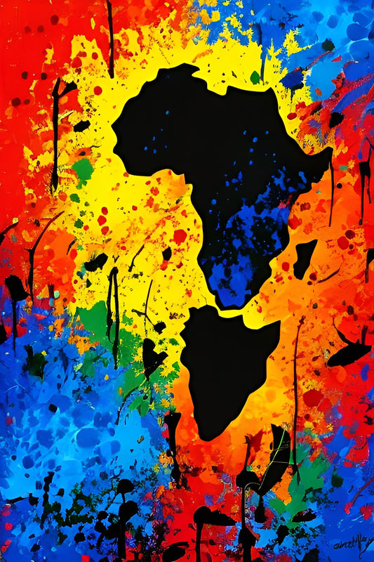 SPLASH OF THE HOMELAND, African Portrait Canvas Wall Art.