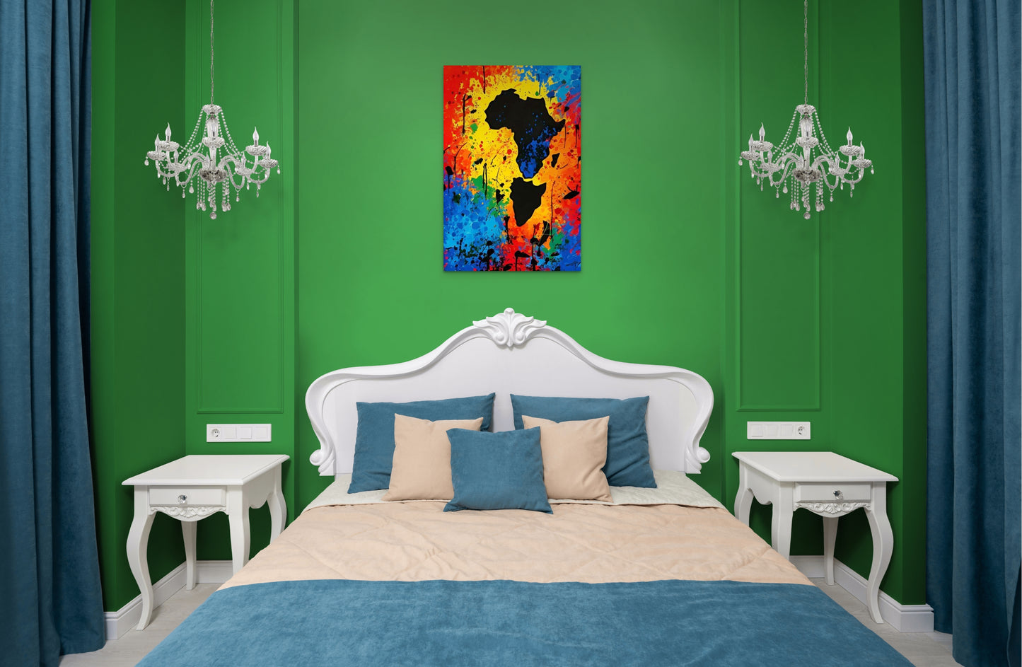 SPLASH OF THE HOMELAND, African Portrait Canvas Wall Art.