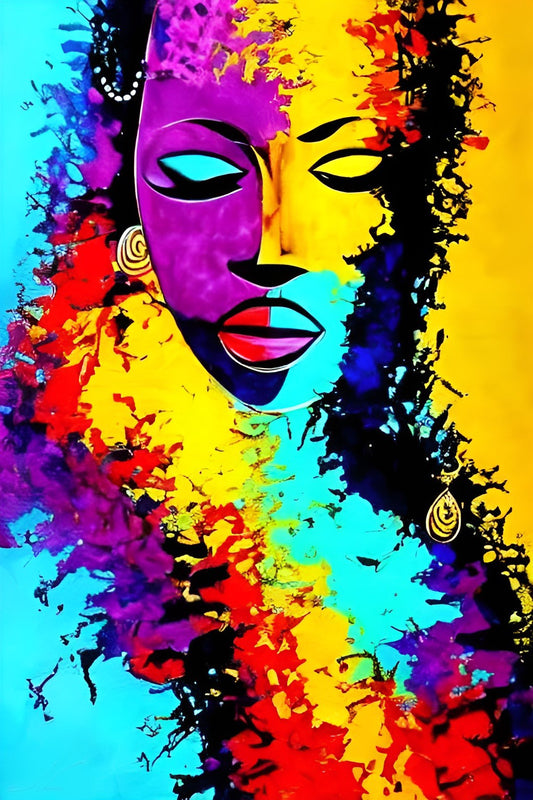 THOUGHTS OF COLOR, African Portrait Canvas Wall Art.