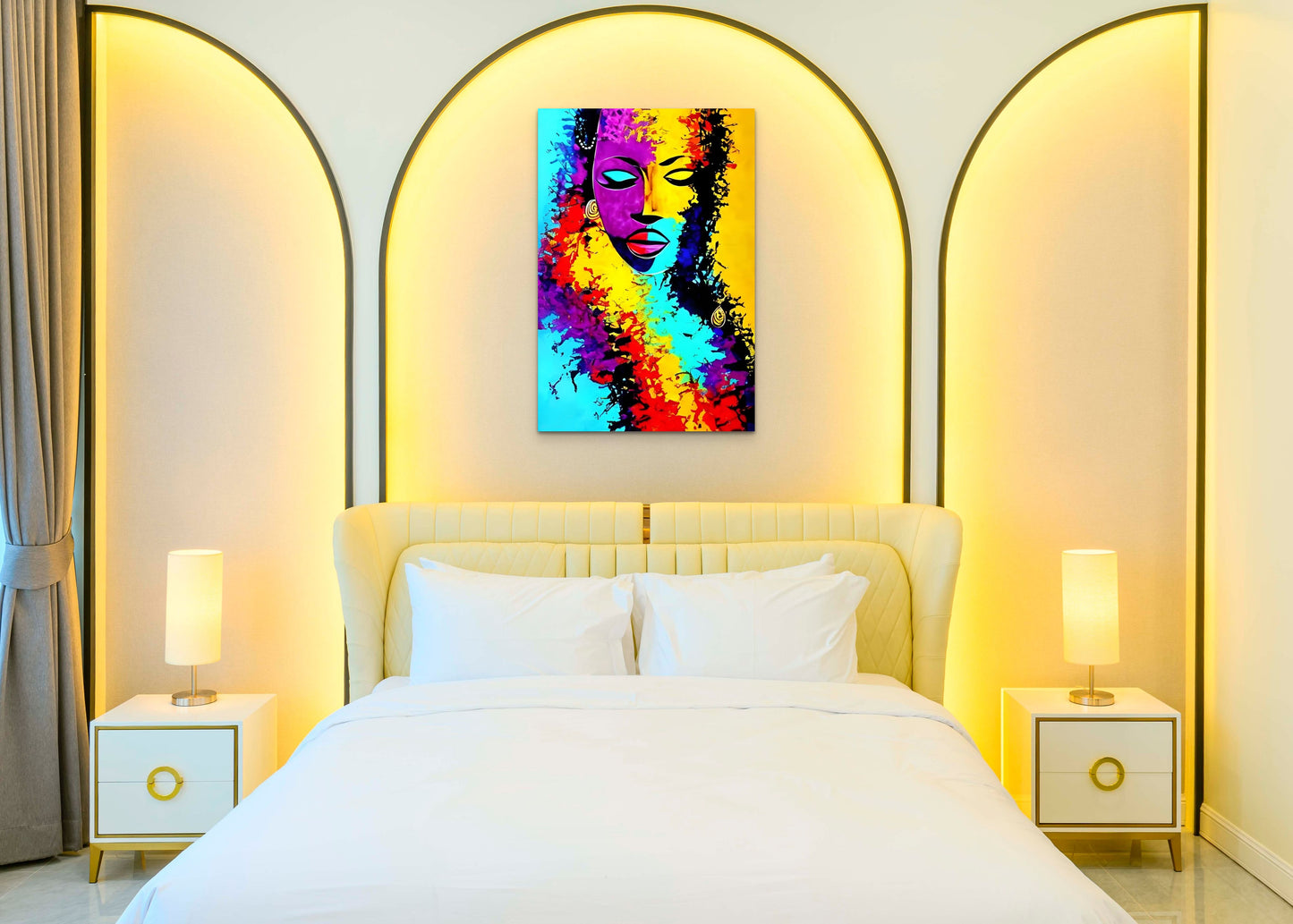 THOUGHTS OF COLOR, African Portrait Canvas Wall Art.