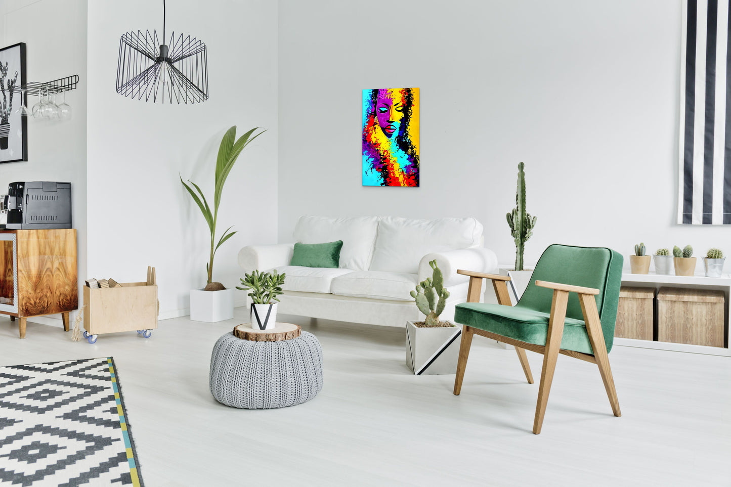 THOUGHTS OF COLOR, African Portrait Canvas Wall Art.
