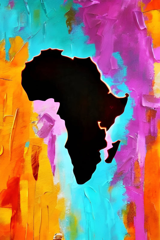 AFRICA AT MIDNIGHT, African Portrait Canvas Wall Art.