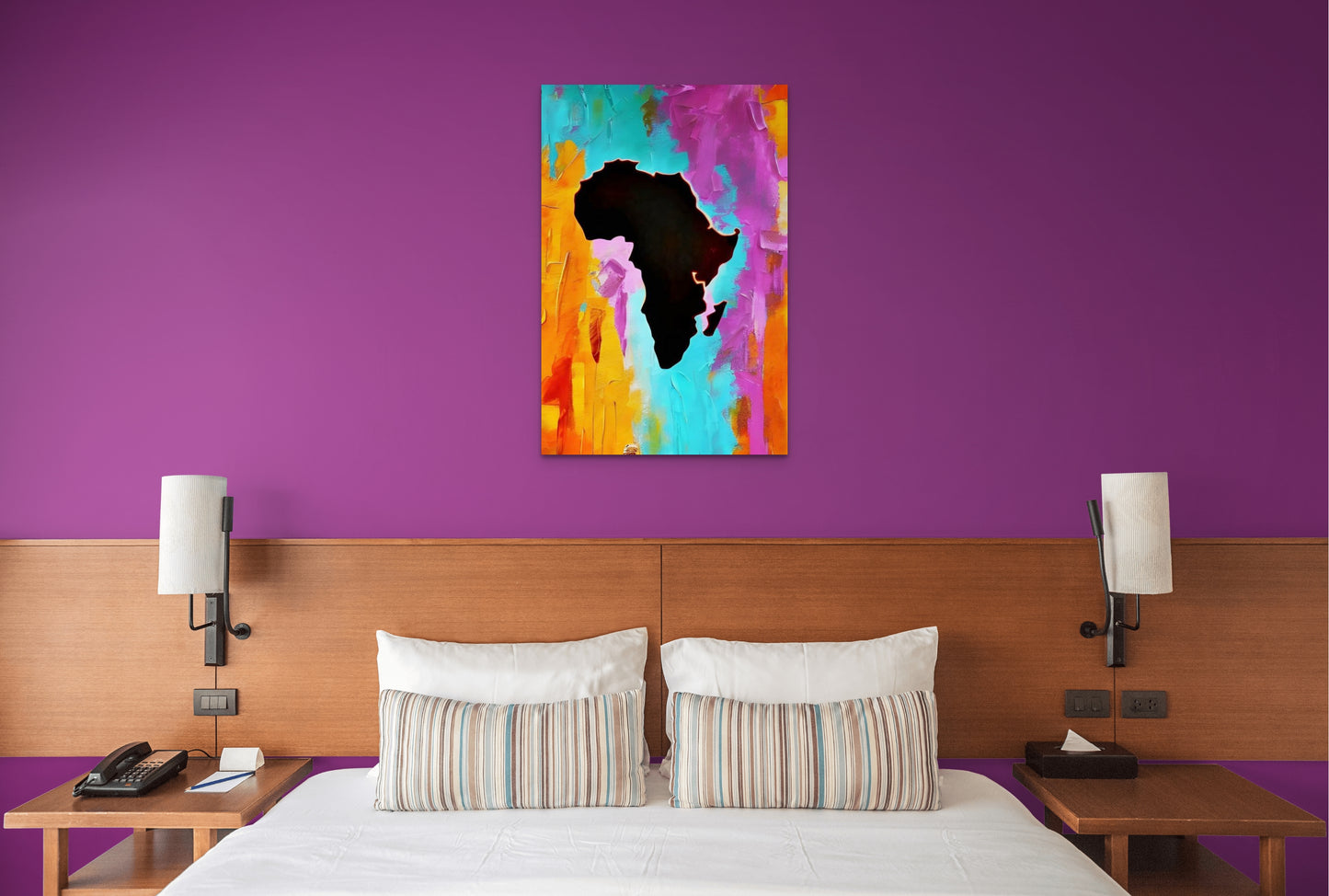 AFRICA AT MIDNIGHT, African Portrait Canvas Wall Art.